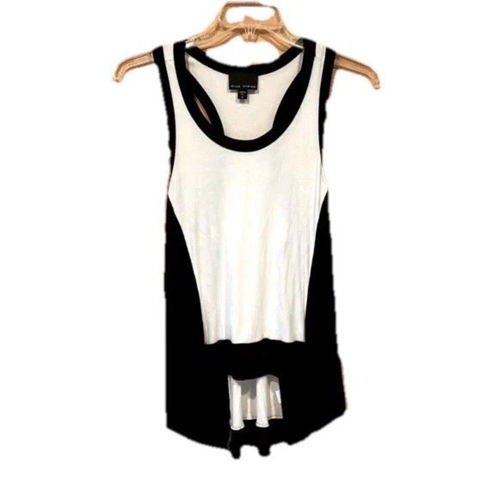 Atina Cristina Size M Black White Hi Low Dressy Tank Top